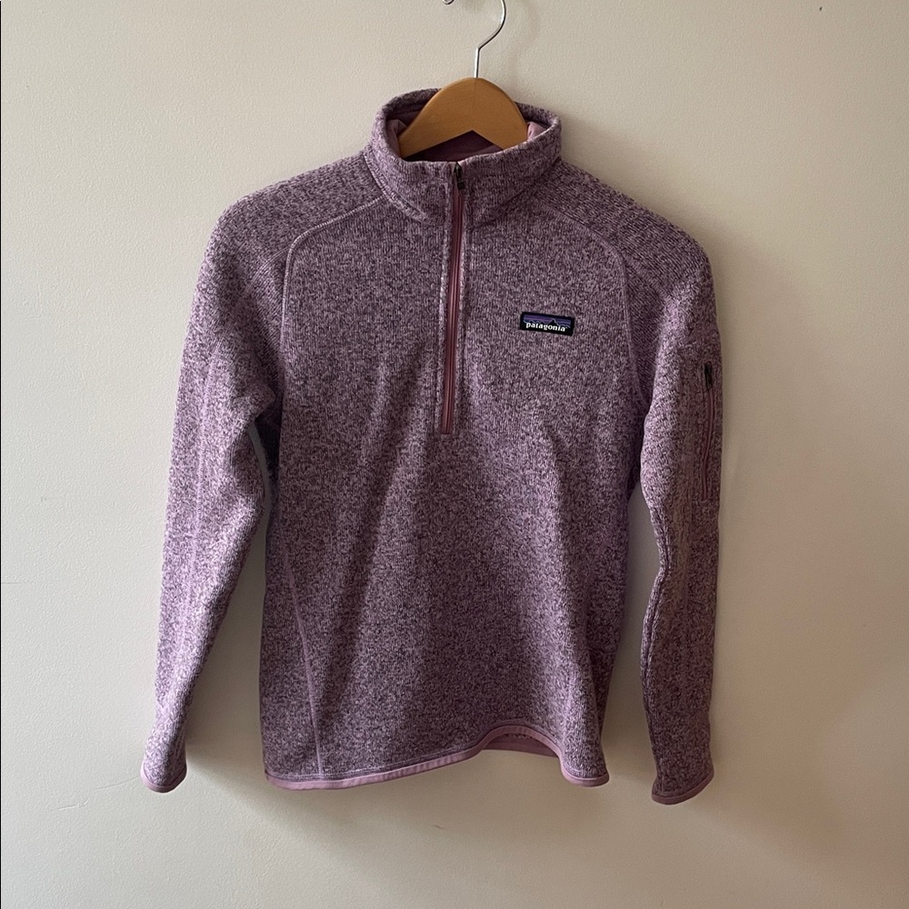Patagonia Heathered Mauve Half-Zip Fleece Pullover